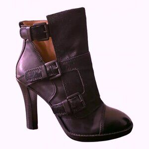 DKNY Cut Out Heeled Bootie with Buckle